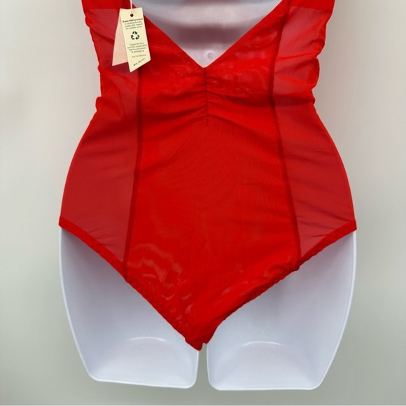 Revolve x Hah Under the Wire Bodysuit Blood Orange Red Size Small New with Tags - Picture 13 of 15